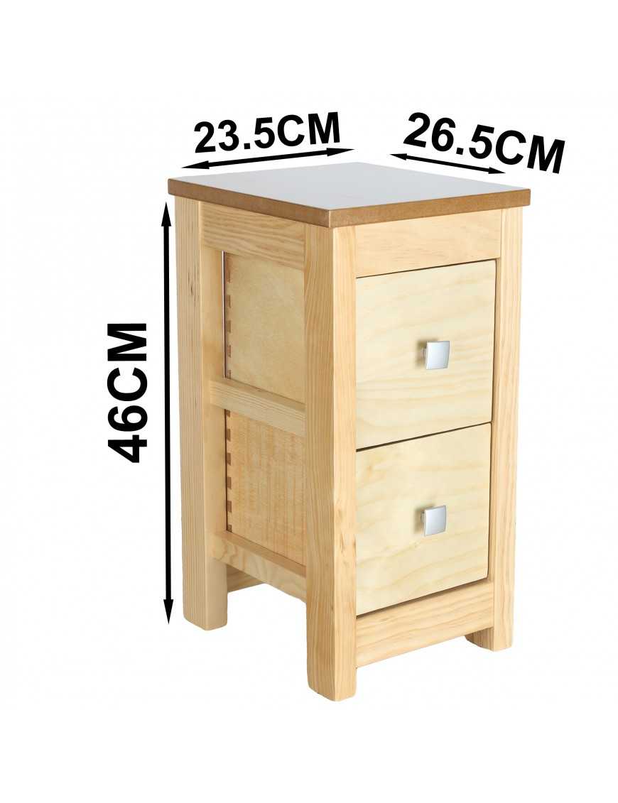 Cajonera de Madera con 2 Cajones Estrecha Almacenaje Armario Color